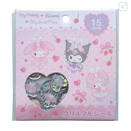 Japan Sanrio Crystal Seal - Kuromi & My Melody & My Sweet Piano