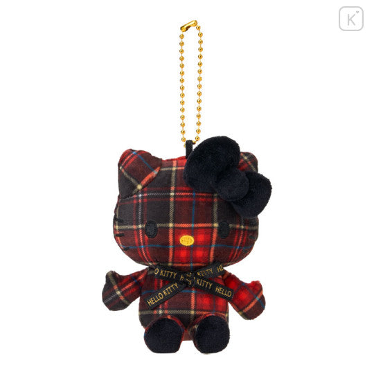 Japan Sanrio Mascot Holder - Hello Kitty : Tartan Collection Black