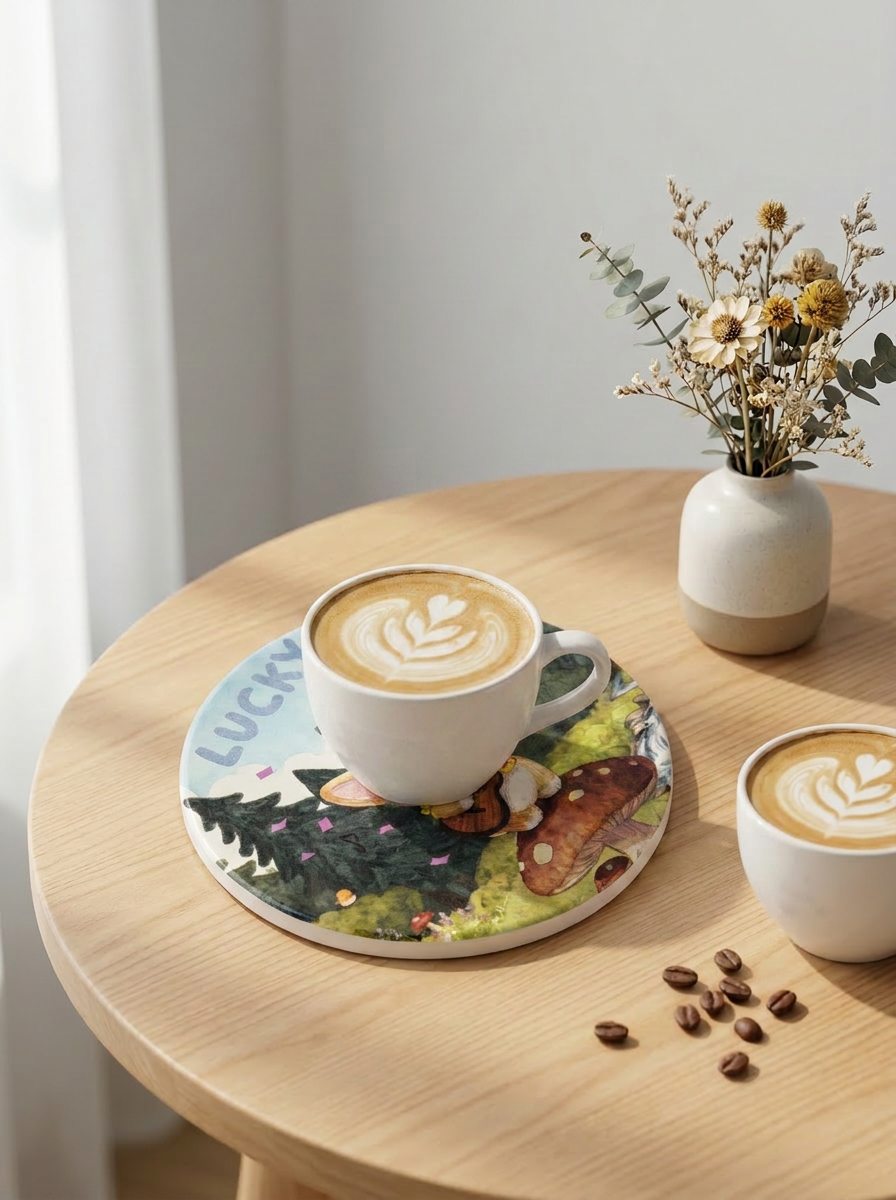 AiJoyTop Lucky Ceramic Coaster